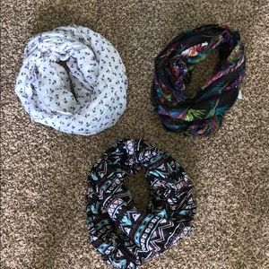 Bundle of 3 infinity scarves